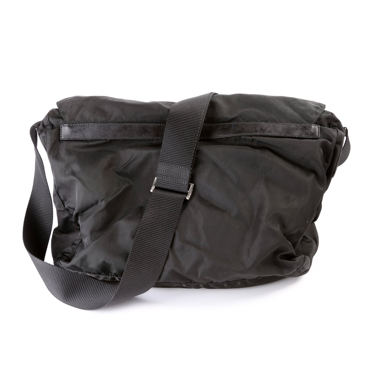 Prada Tessuto Buckle Messenger Bag Nylon Travel Bag