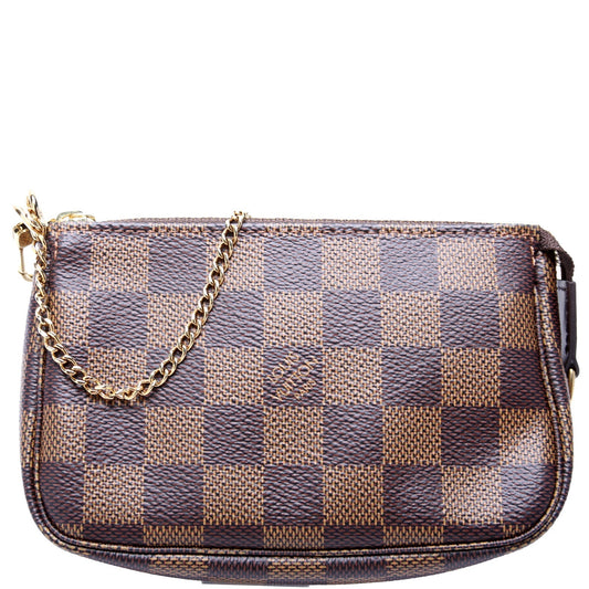 Louis Vuitton Pochette Accessories Ebene Damier Clutch Bag Ebene 7