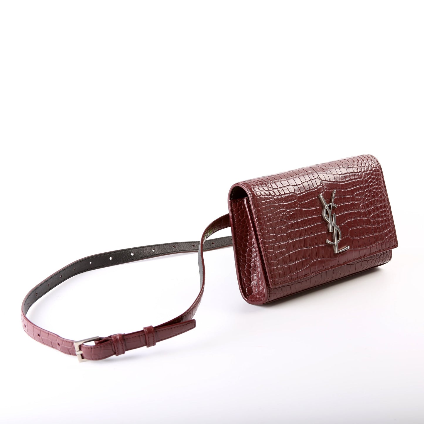 YSL Saint Laurent Kate Belt Croc Bag Embossed Croc Embossed 534395