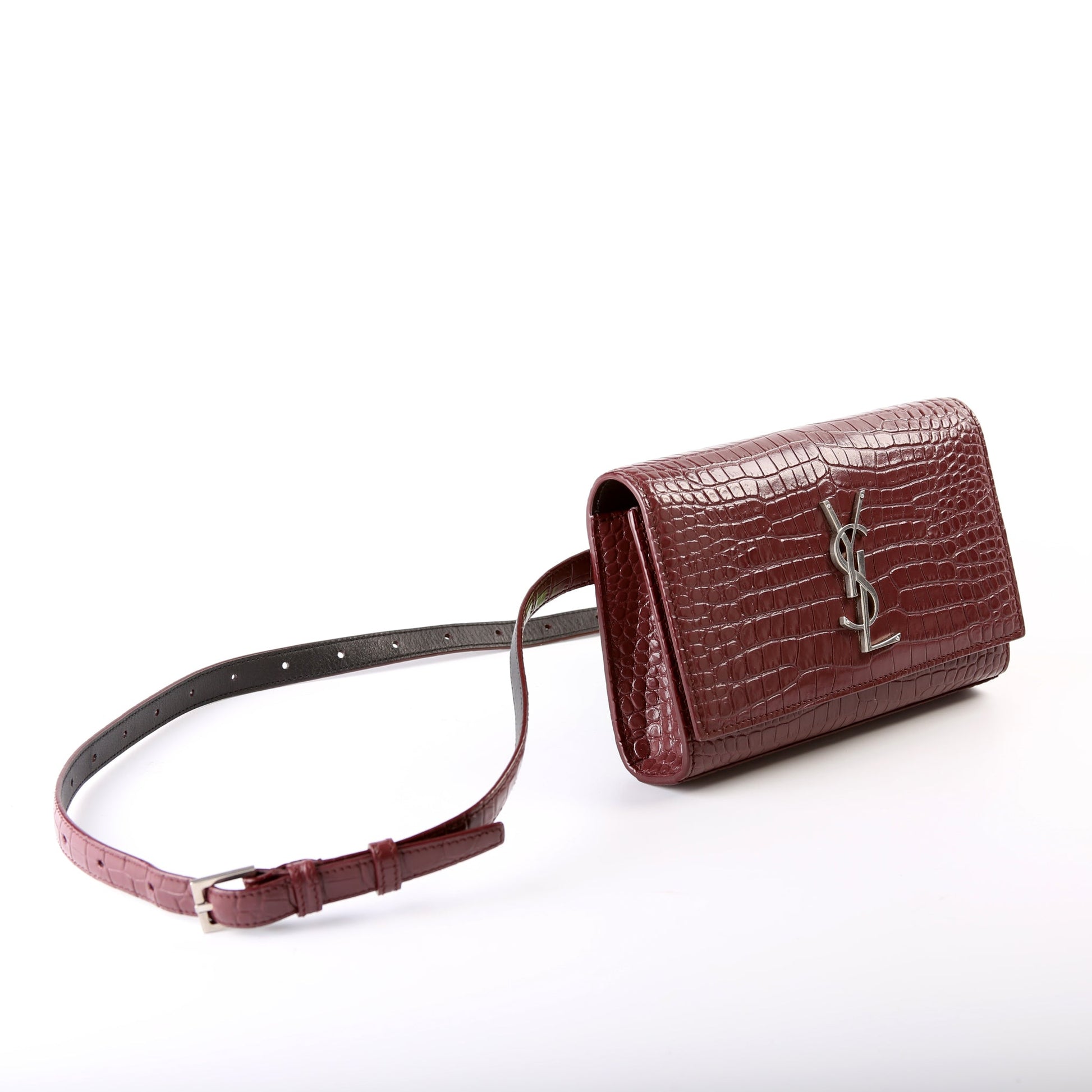 YSL Saint Laurent Kate Belt Croc Bag Embossed Croc Embossed 534395