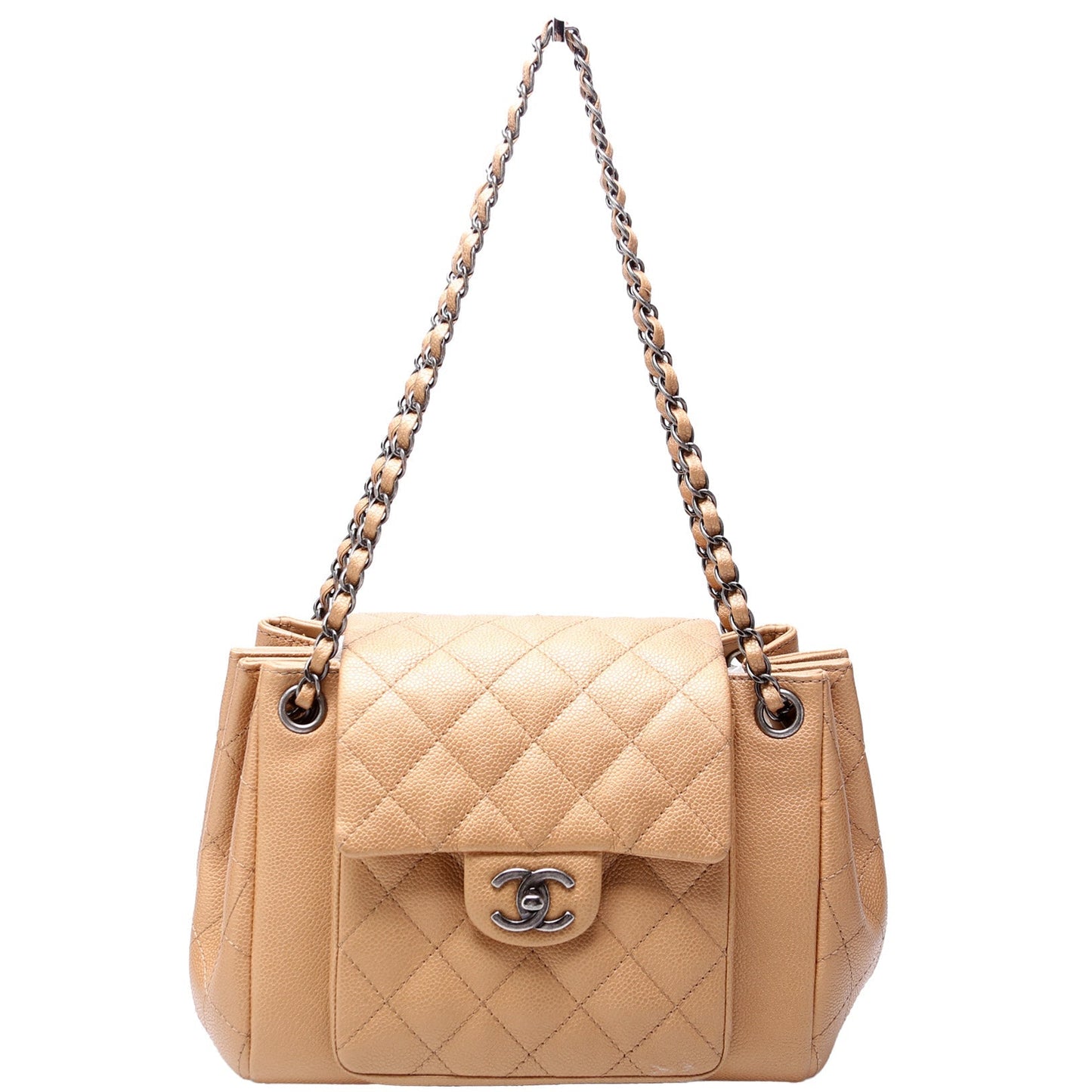 Chanel CC Accordion Shopping Quilted Caviar 22M Handbag