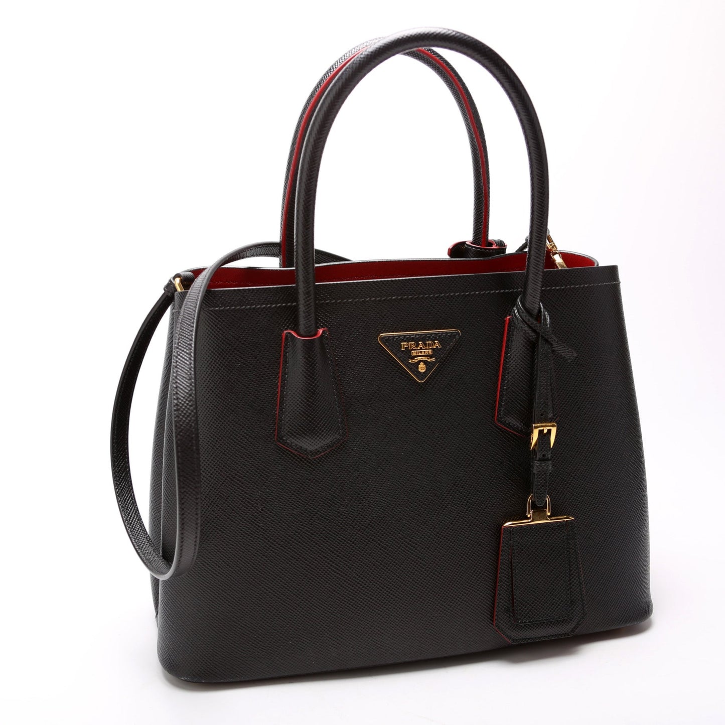 Prada Saffiano Cuir Double Bag Small Travel Bag Small Bag