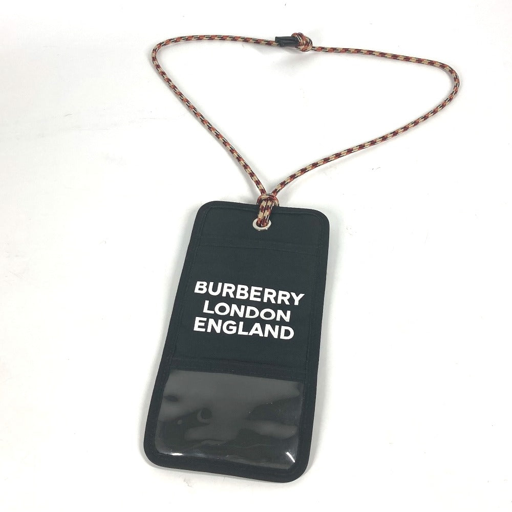 Burberry Pouch Neck With Strap Mens Handbag Nylon Black Logo Travel Bag