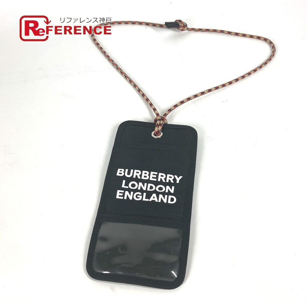 Burberry Pouch Neck With Strap Mens Handbag Nylon Black Logo Travel Bag