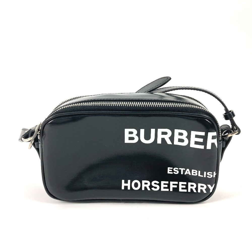 Burberry Shoulder Bag By Color Horseferry Mens Leather Black Logo