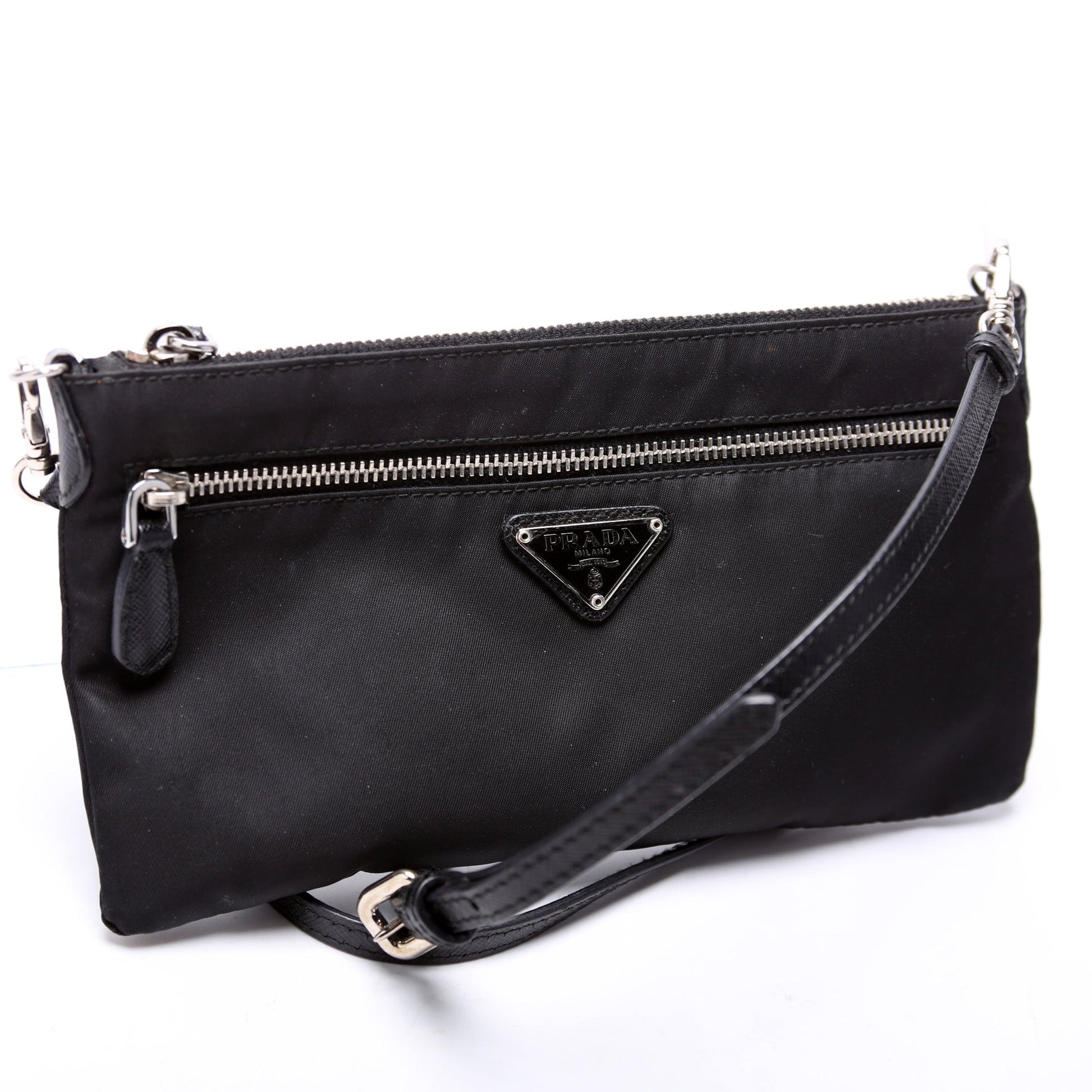 Prada Flat Pouch Crossbody Bag Nylon Small Shoes