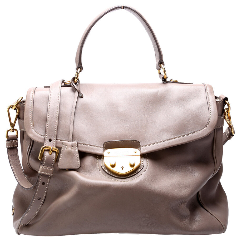 Prada Pushlock Top Handle Satchel Bag Travel Bag