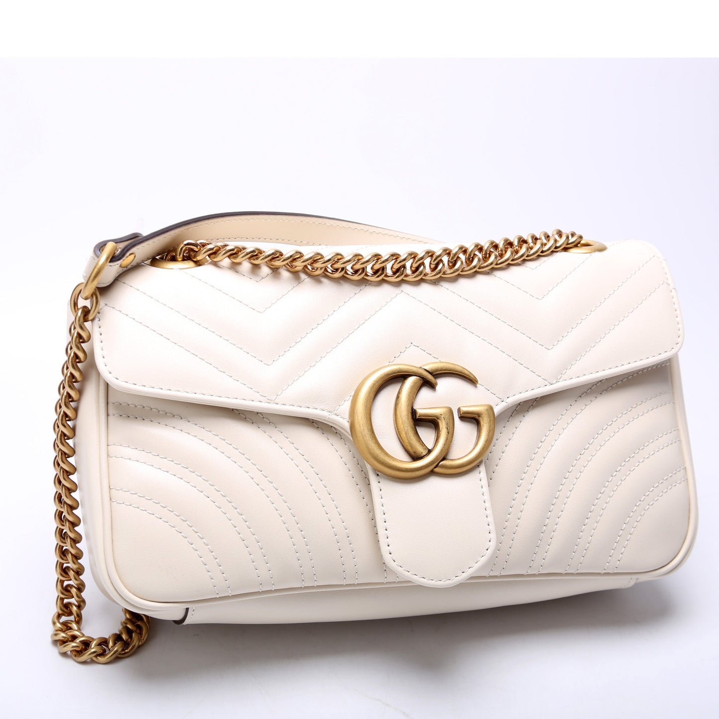 Gucci Marmont Leather Small Flap Shoulder Bag