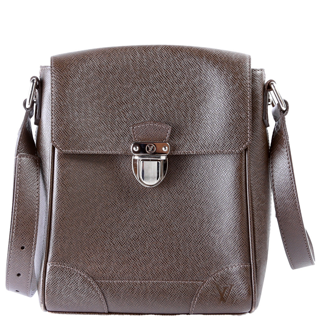 Louis Vuitton Luca Ardoise Taiga Messenger Crossbody Bag
