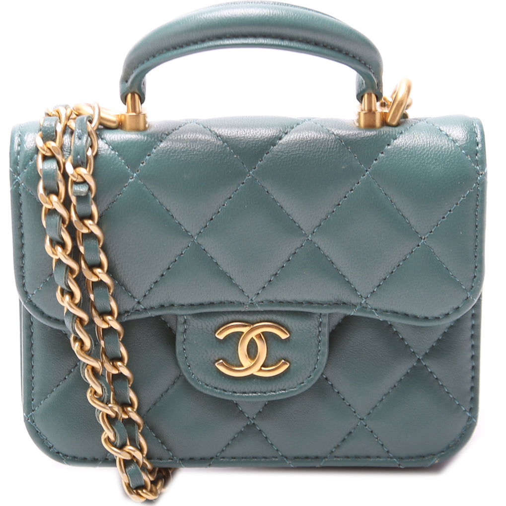 Chanel CC Top Handle Flap Coin Purse Wallet Case