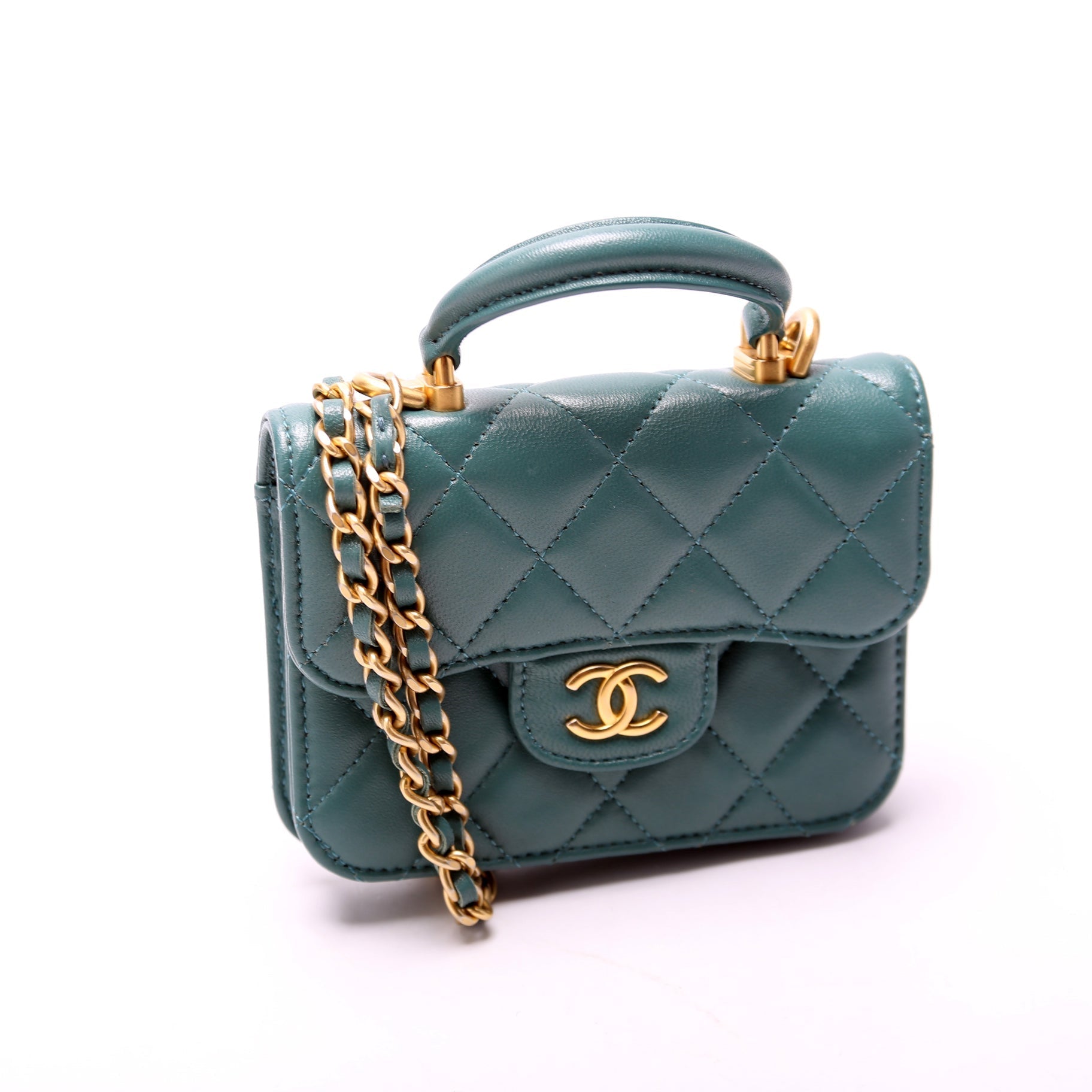 Chanel CC Top Handle Flap Coin Purse Wallet Case