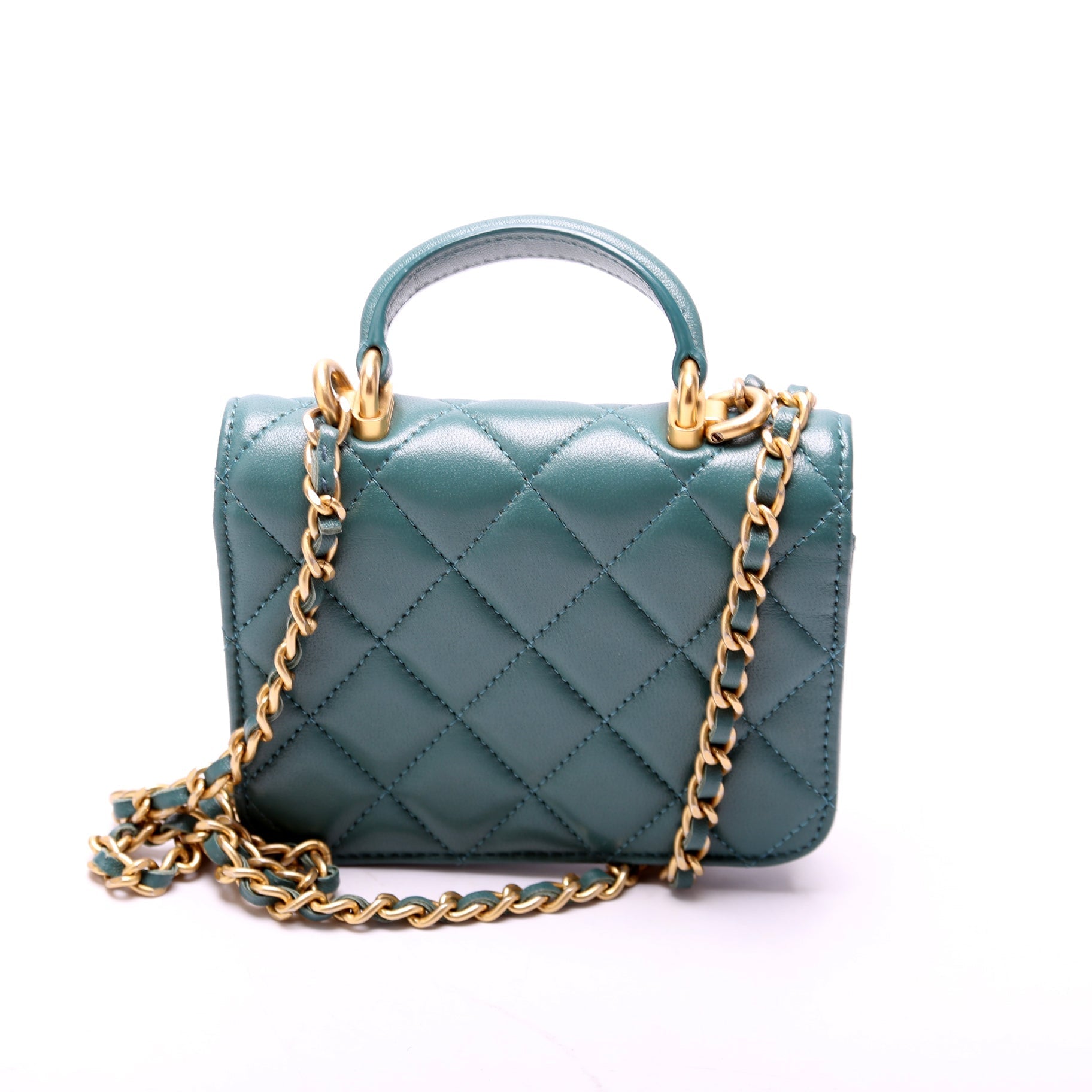 Chanel CC Top Handle Flap Coin Purse Wallet Case