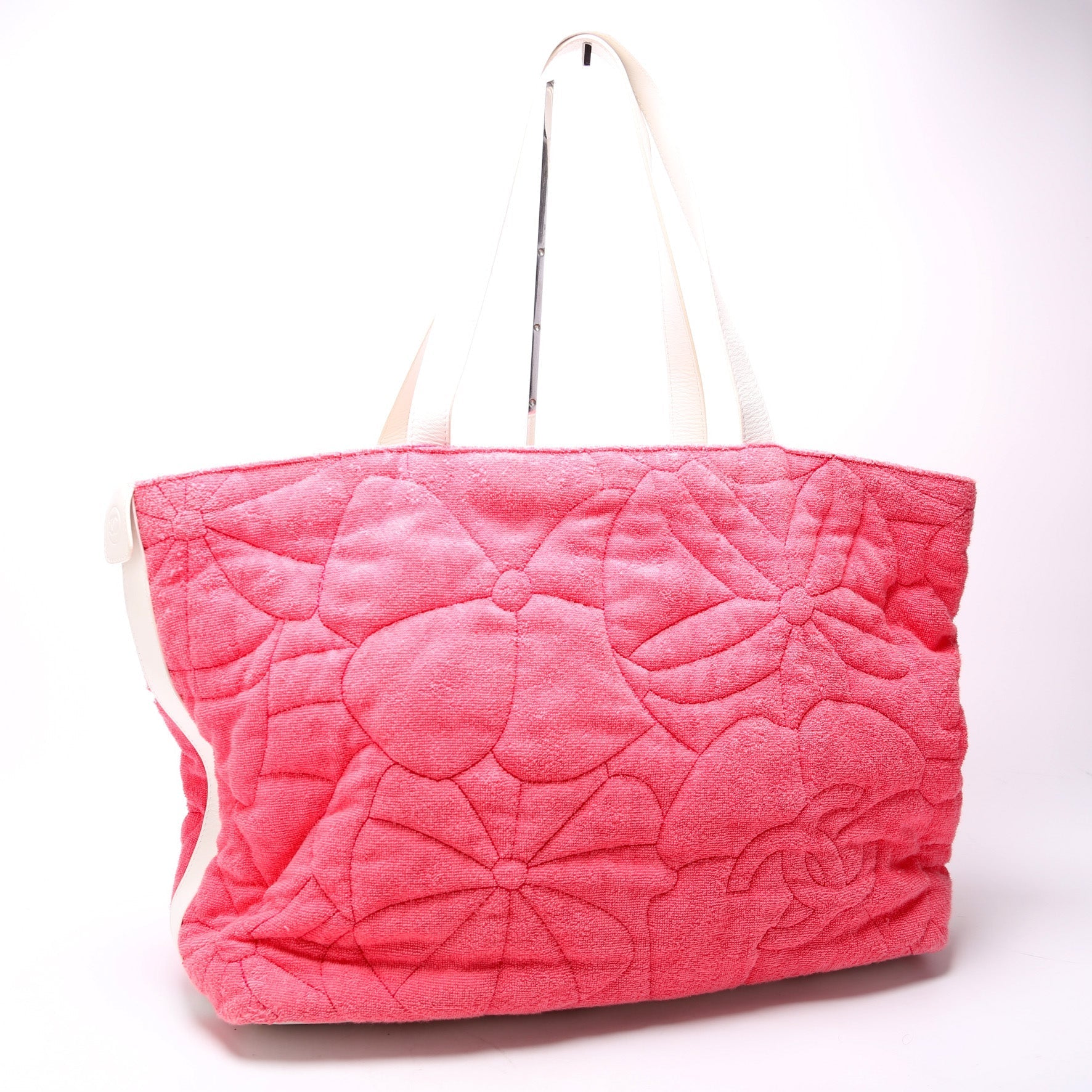 Chanel CC Terry Cotton Camellia Beach Tote Bag