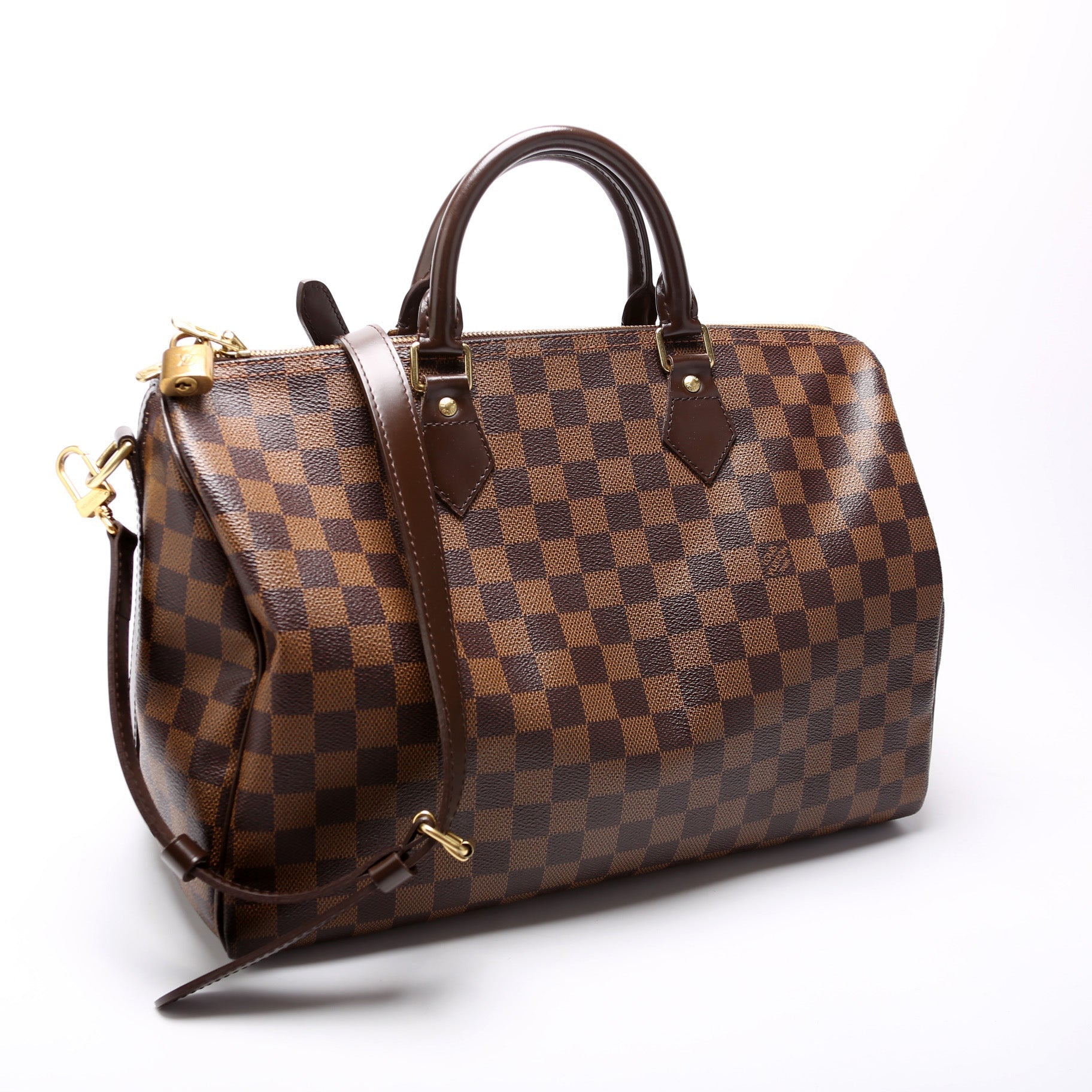 Louis Vuitton Speedy 35 Bandouliere Ebene Damier Handbag Ebene 12