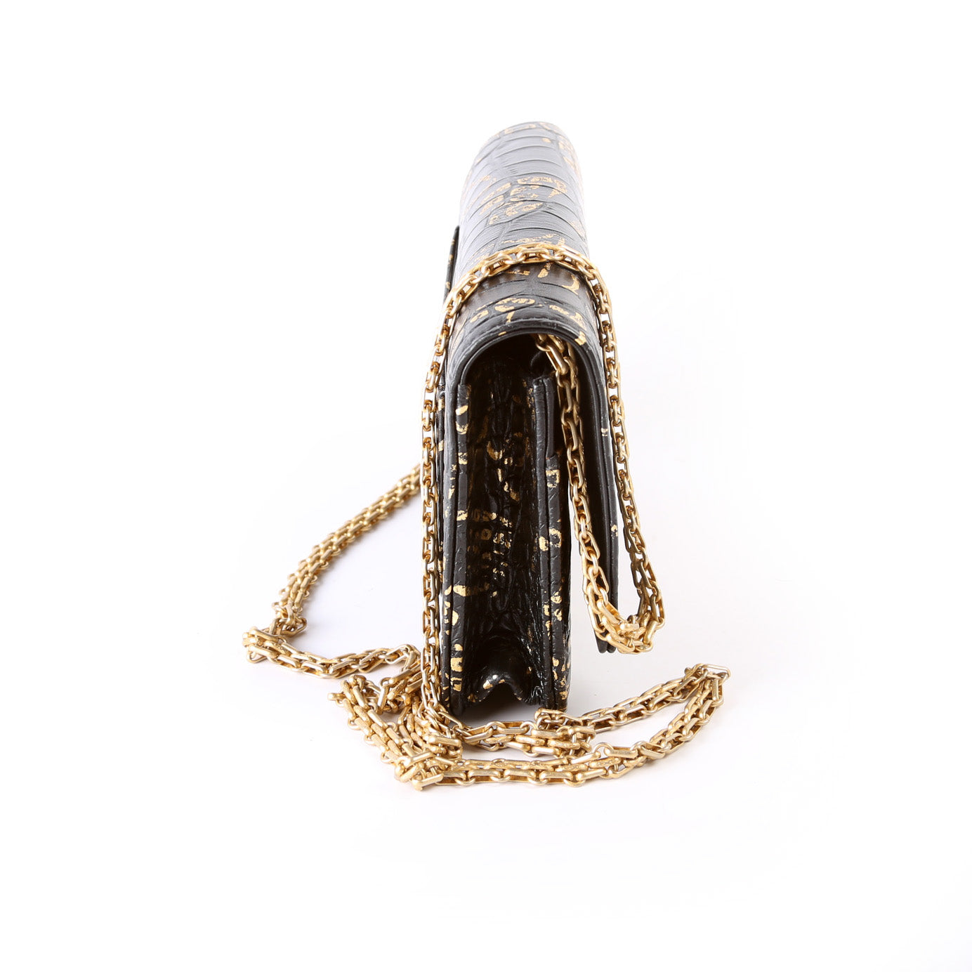Chanel WOC 2.55 Crocodile Embossed Graffiti Calfskin Clutch Bag