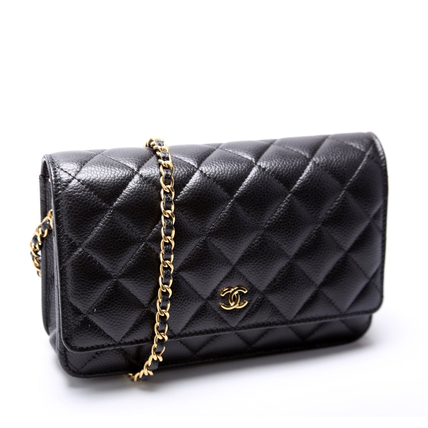Chanel WOC Classic Quilted Caviar RFID Clutch Bag