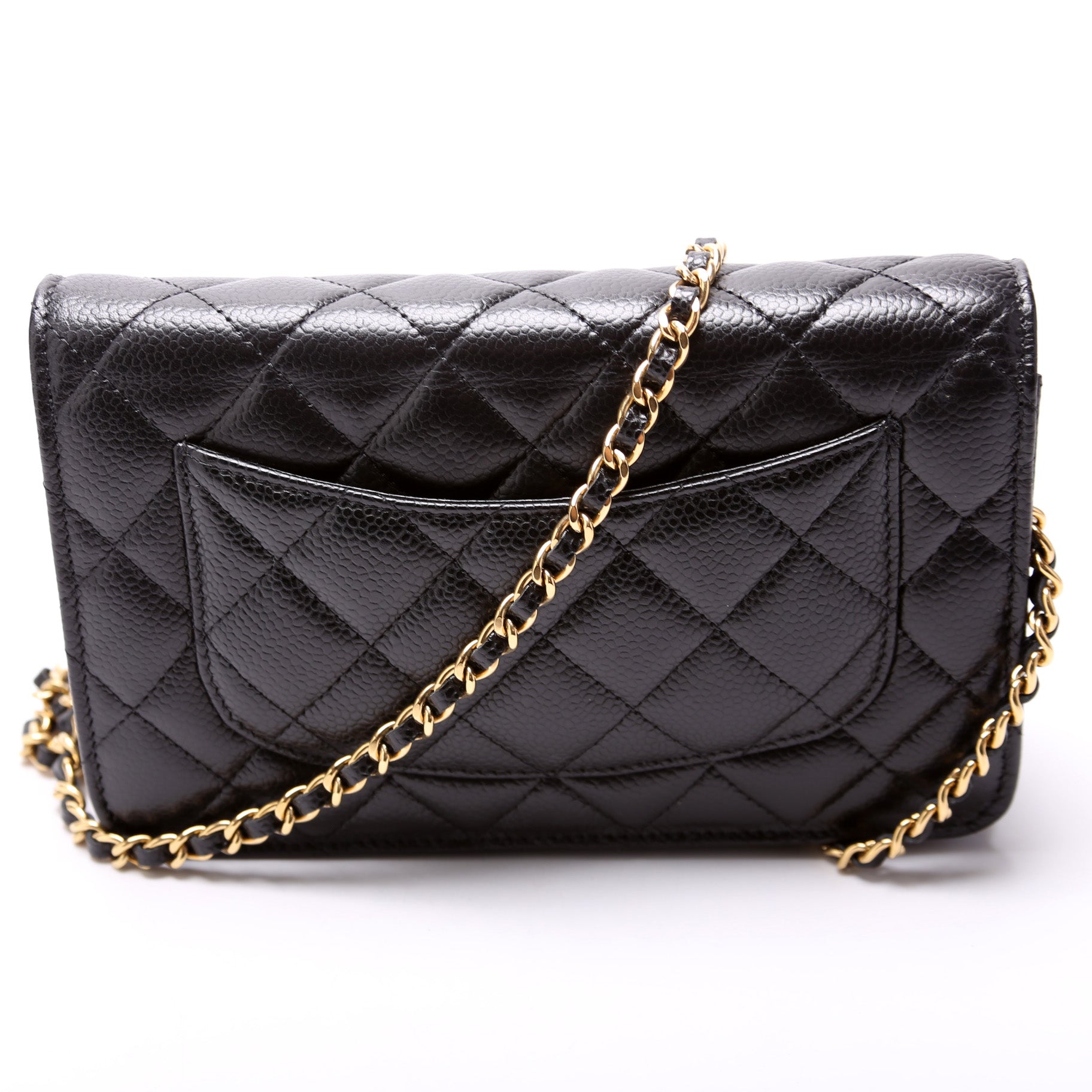 Chanel WOC Classic Quilted Caviar RFID Clutch Bag