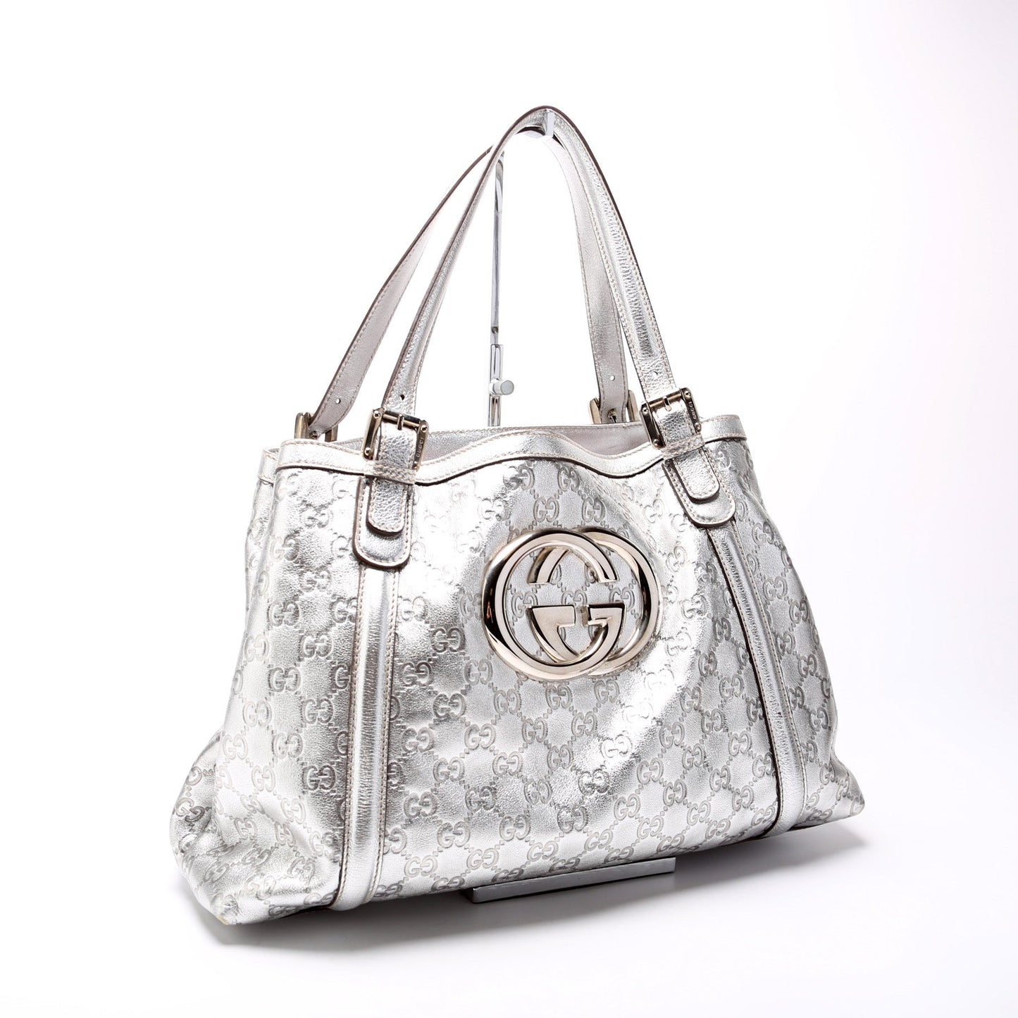 Gucci G Britt Leather Medium Tote Bag