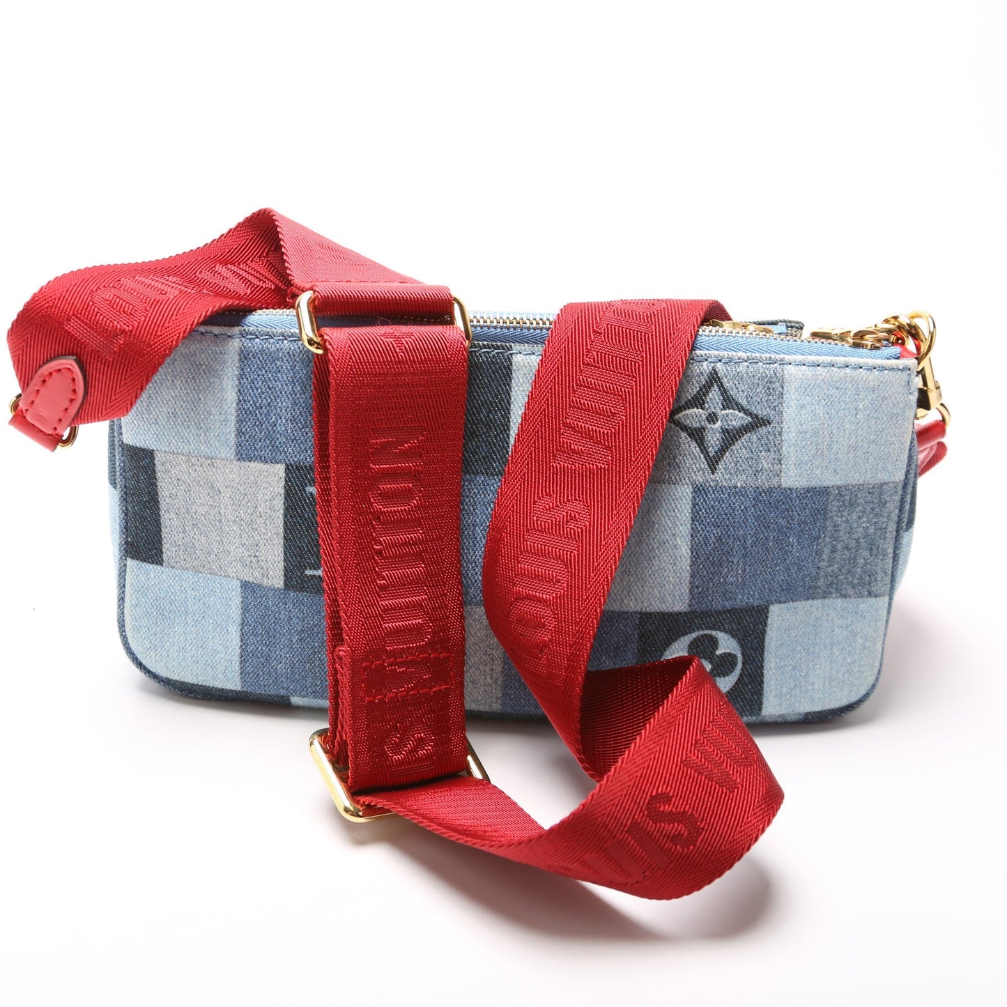 Louis Vuitton Multi Pochette Denim Damier Clutch Bag