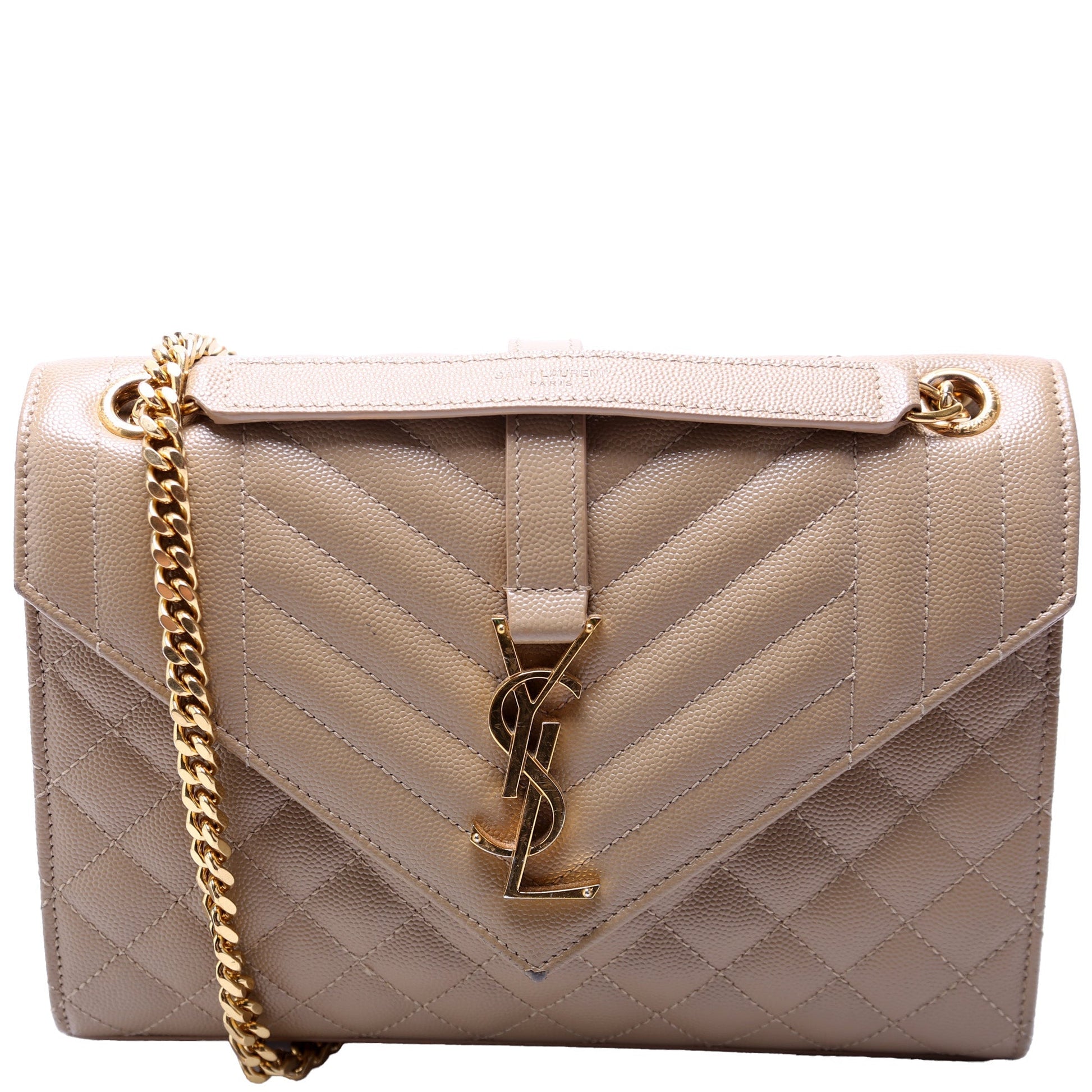 YSL Saint Laurent Saint Laurent Envelope Grain Triquilt Bag Medium Travel Bag