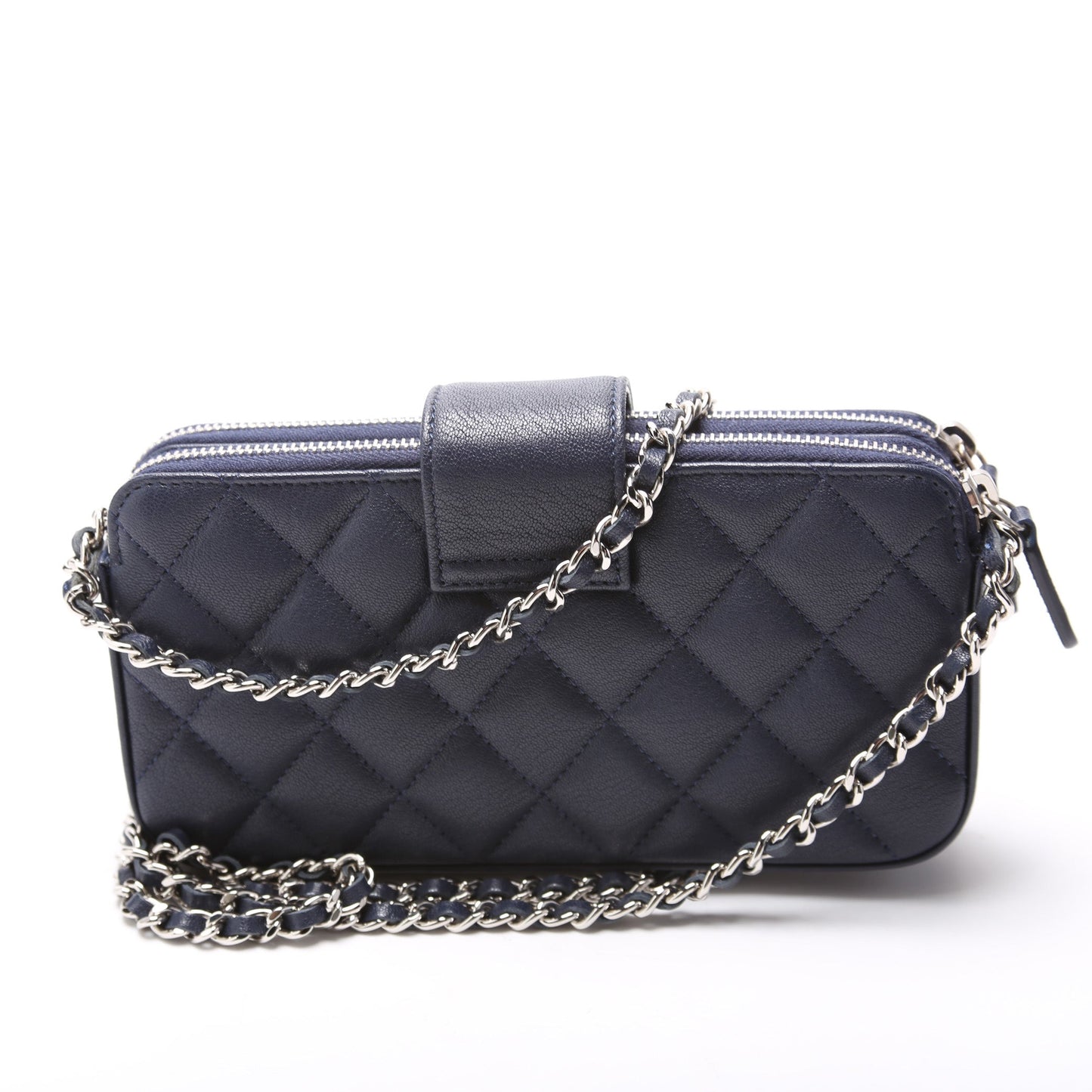 Chanel Box CC Double Zip WOC Lambskin Clutch Bag
