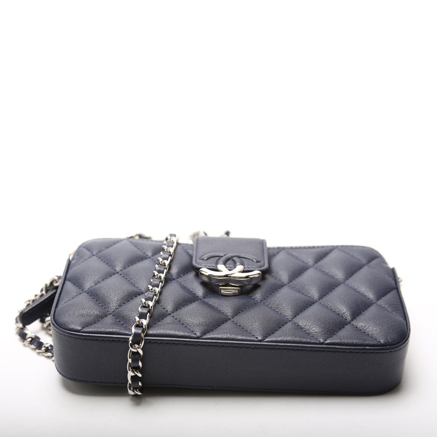 Chanel Box CC Double Zip WOC Lambskin Clutch Bag