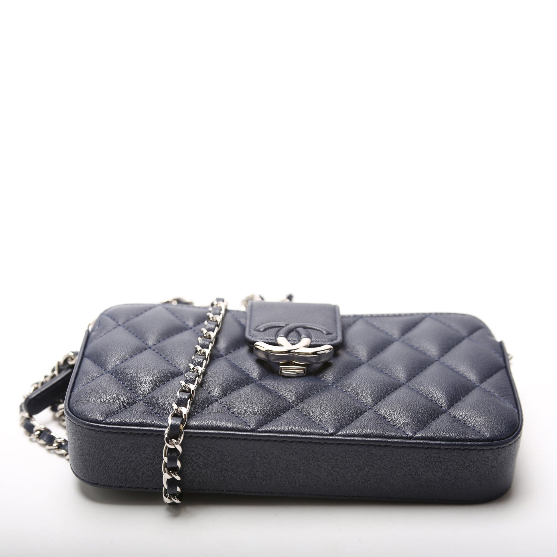 Chanel Box CC Double Zip WOC Lambskin Clutch Bag