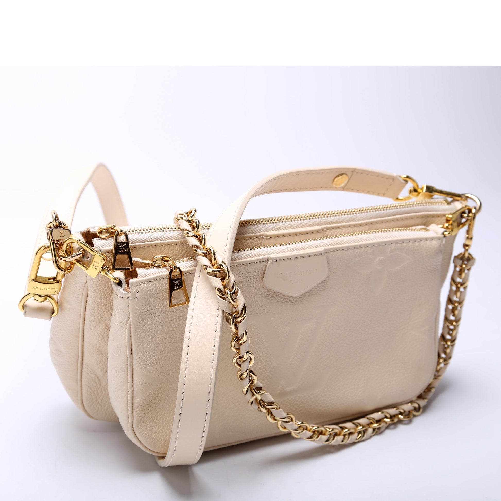 Louis Vuitton Multi Pochette Cream Empreinte Clutch Bag