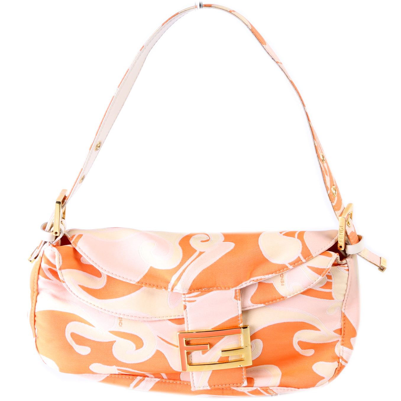 Fendi Psychedelic Swirl Double Flapuette Bag Satin Travel Bag