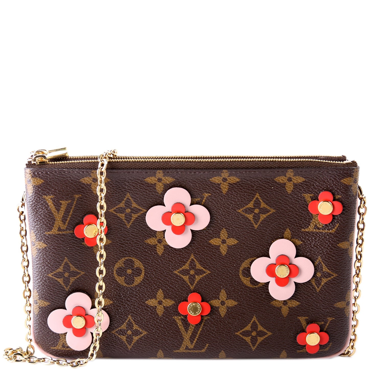 Louis Vuitton Double Zip Pochette Blooming Flowers Clutch Bag Flowers 2