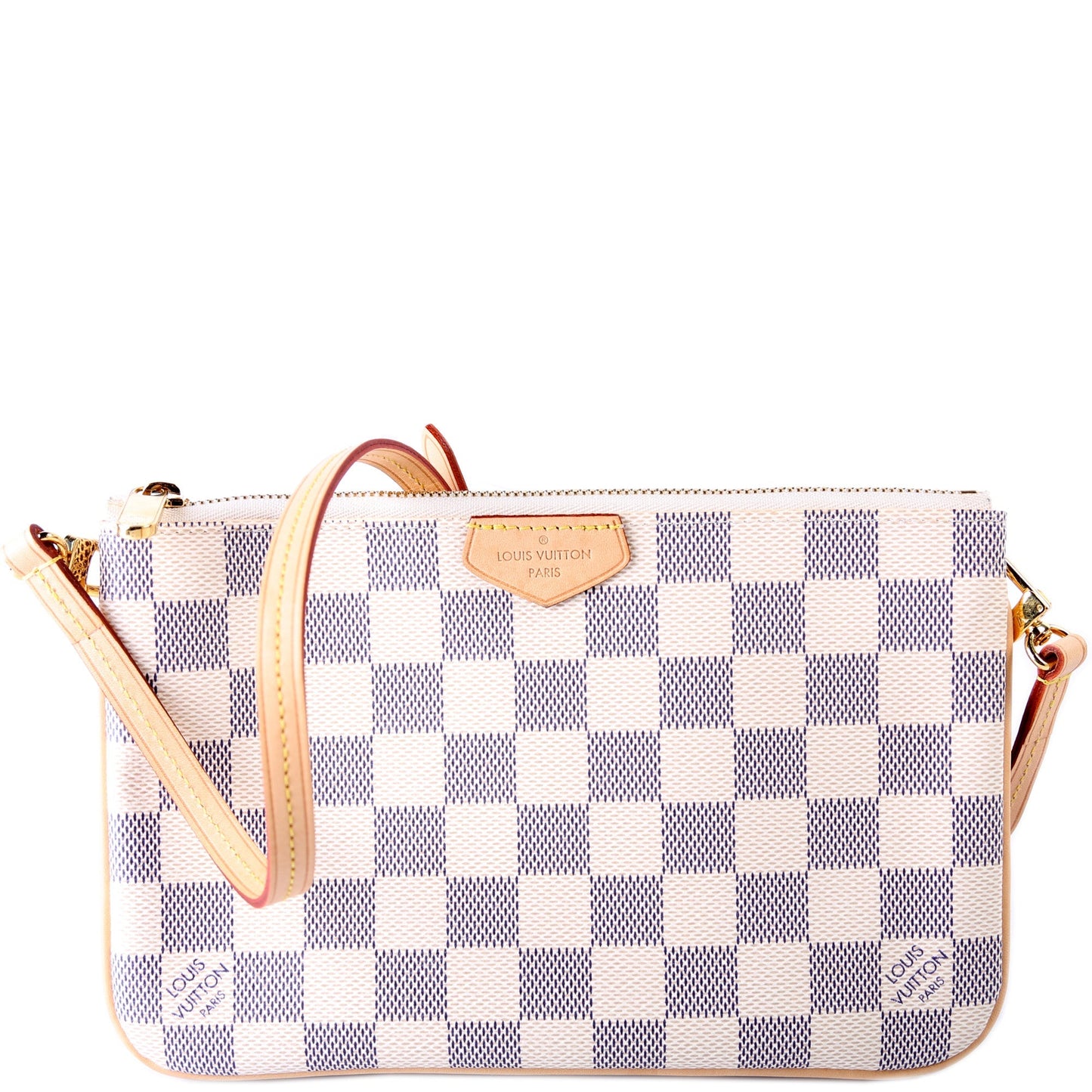 Louis Vuitton Double Zip Pochette Azur Damier Clutch Bag Azur 2