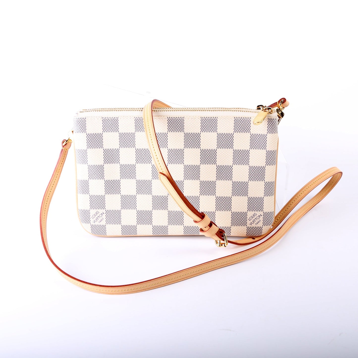 Louis Vuitton Double Zip Pochette Azur Damier Clutch Bag Azur 2