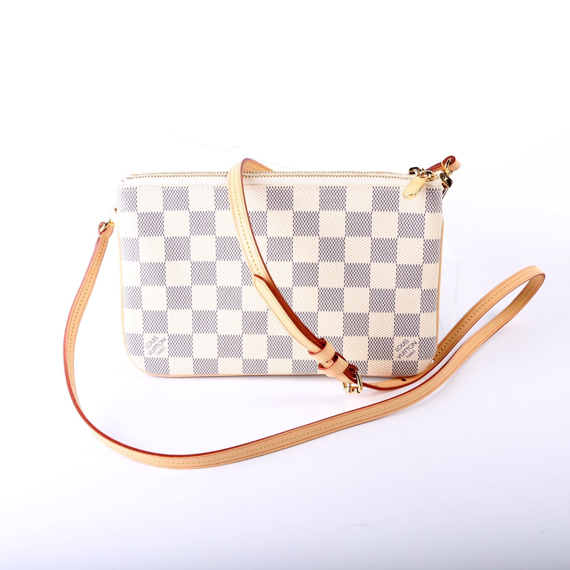 Louis Vuitton Double Zip Pochette Azur Damier Clutch Bag Azur 2