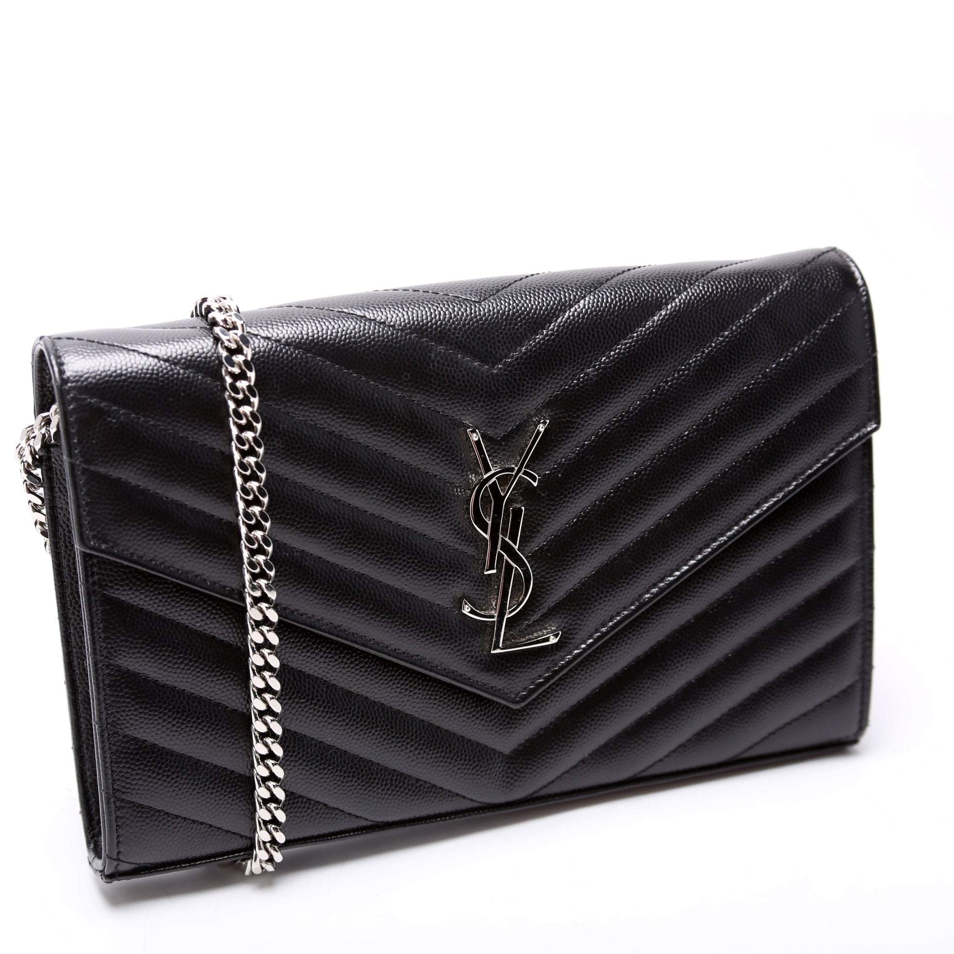 YSL Saint Laurent Saint Laurent Grain De Poudre Wallet Bag Chain Travel Bag