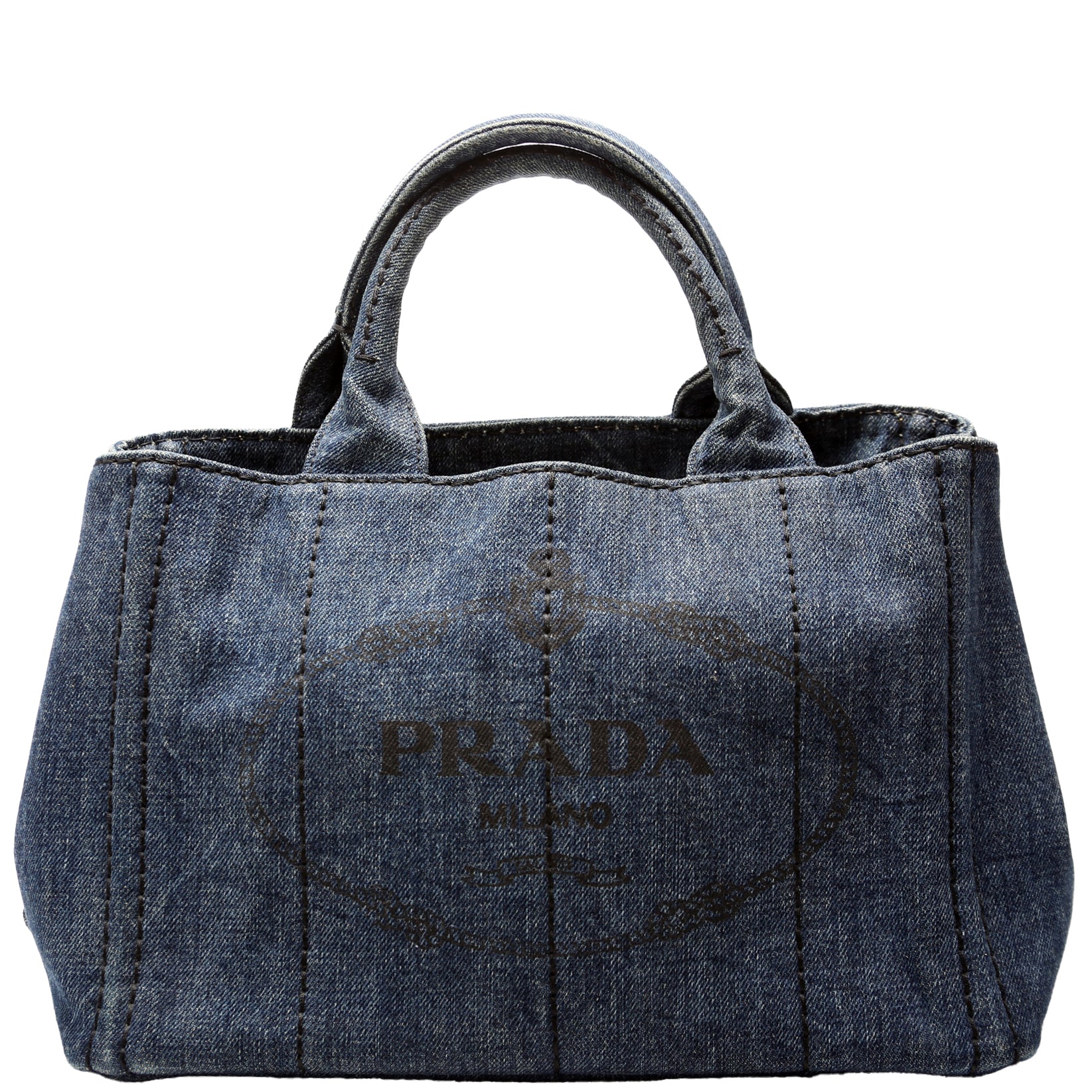 Prada Canapa Tote Bag Canvas Denim