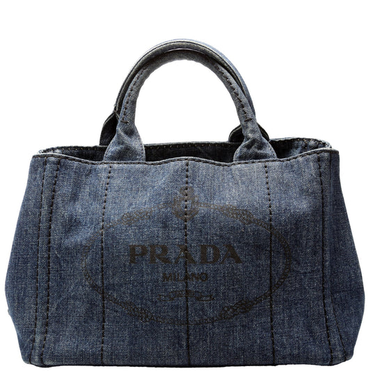 Prada Canapa Tote Bag Canvas Denim