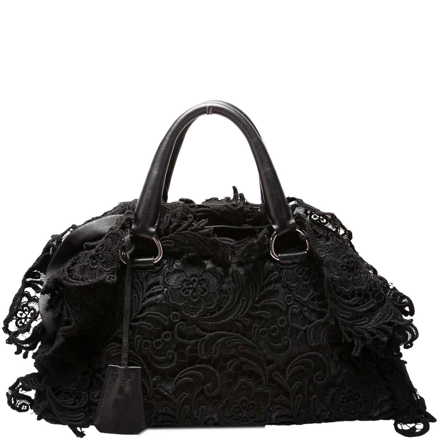 Prada Pizzo Lace Top Handle Bag Travel Bag