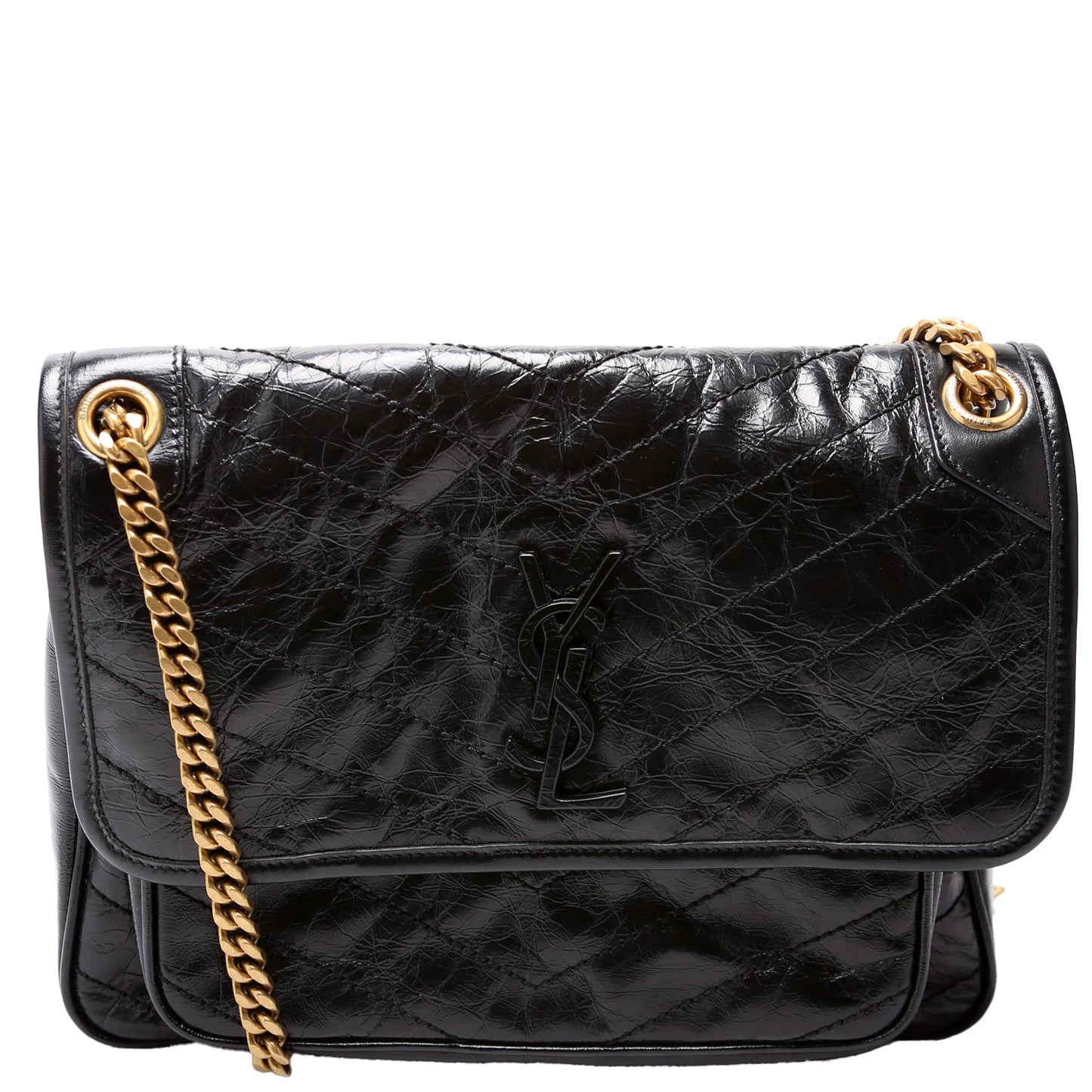 YSL Saint Laurent Saint Laurent Niki Crinkle Bag Leather Medium Travel Bag