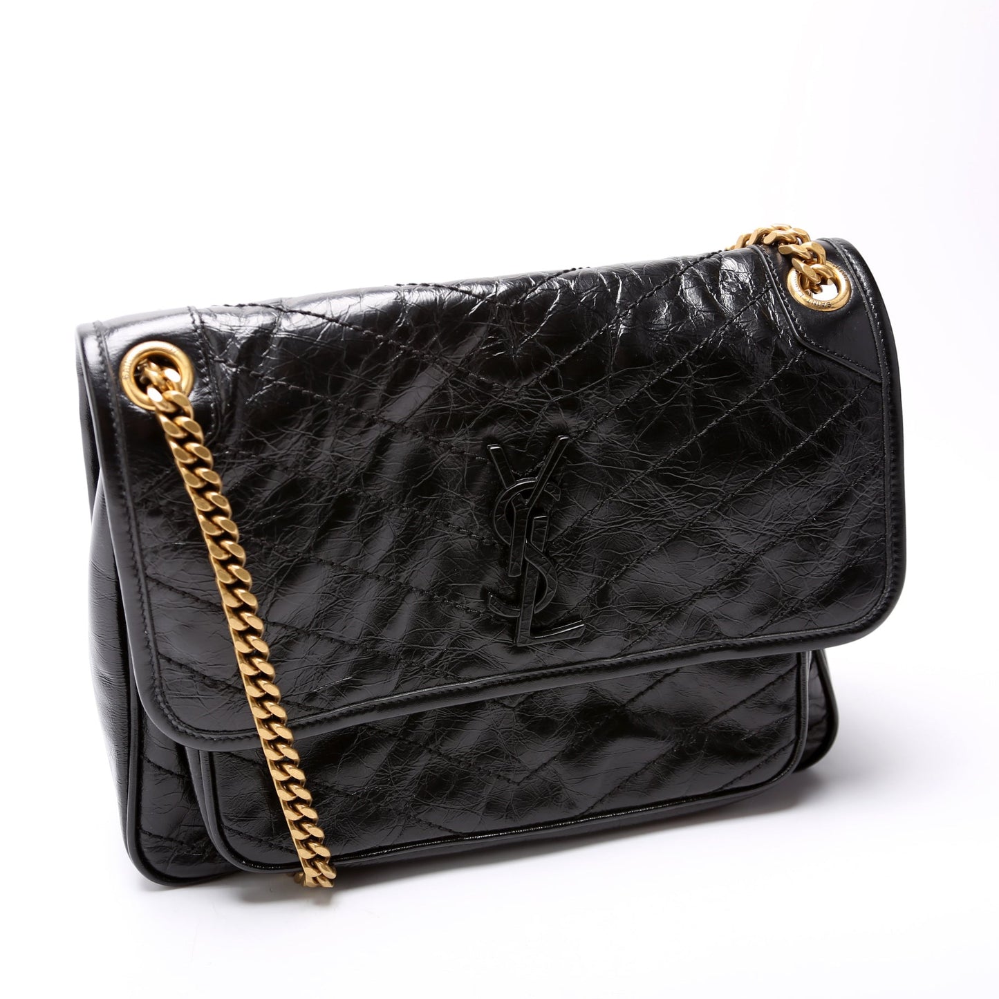 YSL Saint Laurent Saint Laurent Niki Crinkle Bag Leather Medium Travel Bag