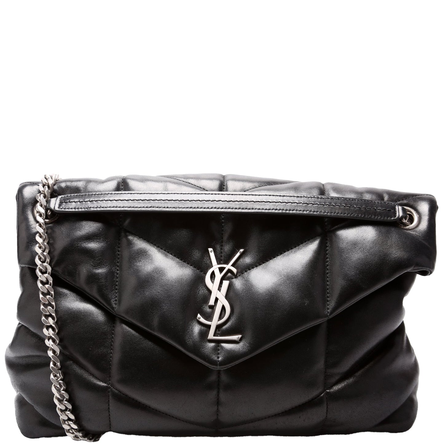 YSL Saint Laurent Puffer Bag Lambskin Quilted Medium Travel Bag