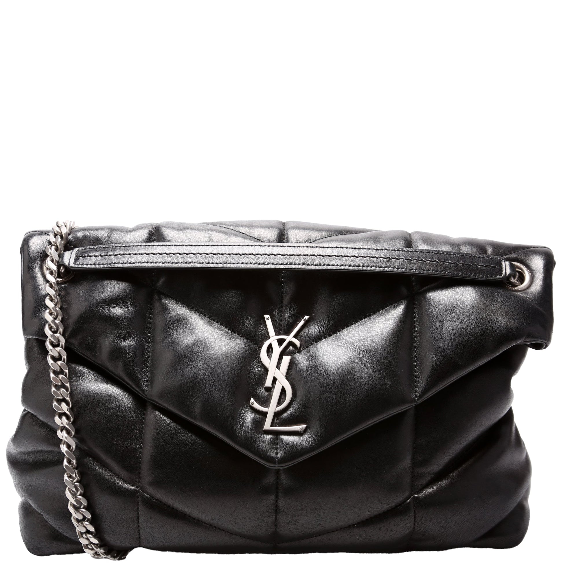 YSL Saint Laurent Puffer Bag Lambskin Quilted Medium Travel Bag