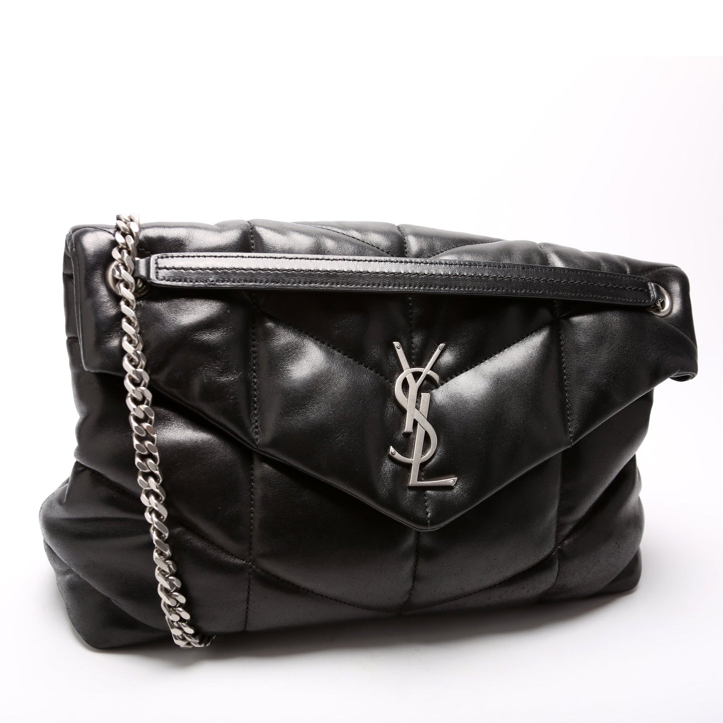 YSL Saint Laurent Puffer Bag Lambskin Quilted Medium Travel Bag