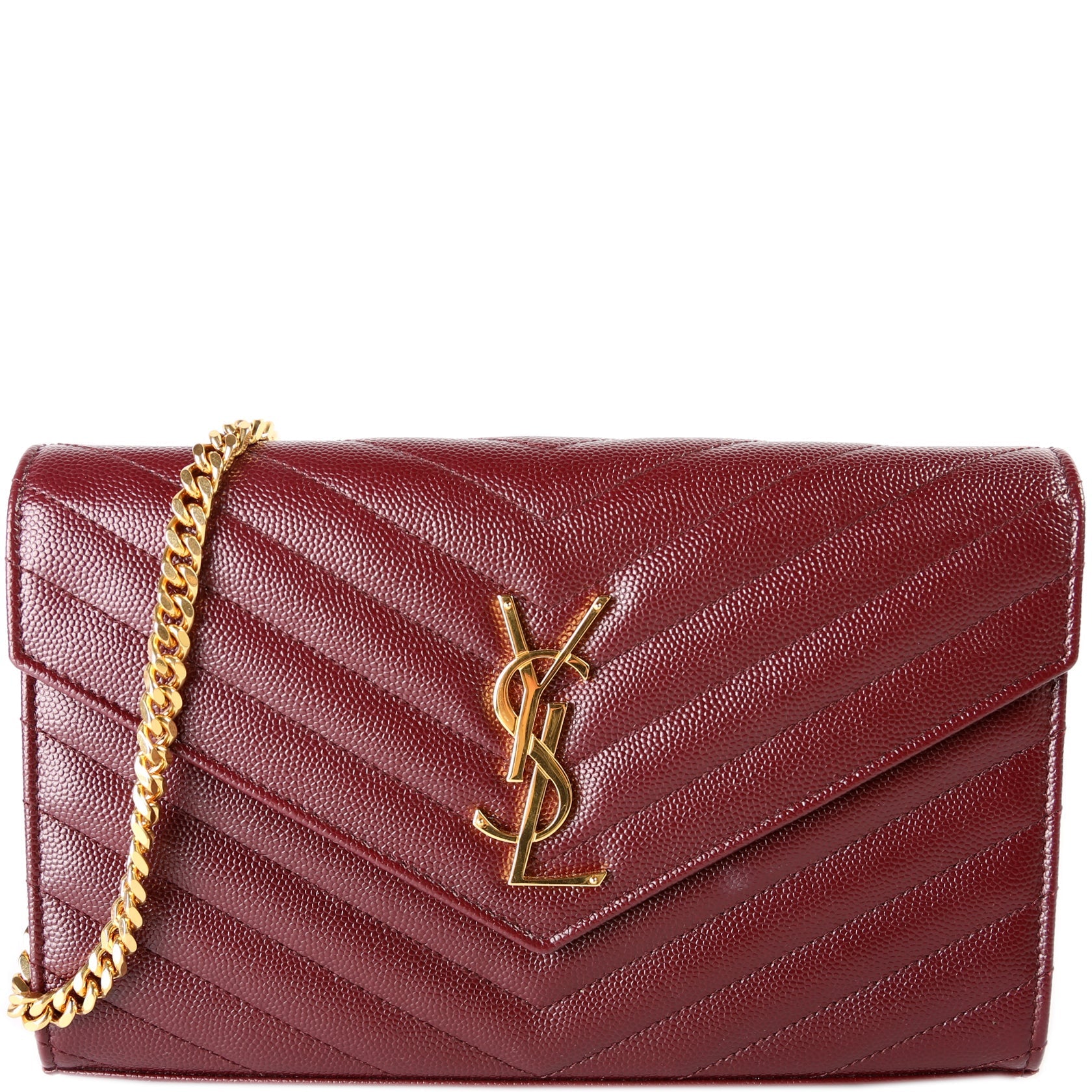 YSL Saint Laurent Grain De Wallet Bag Chain Travel Bag