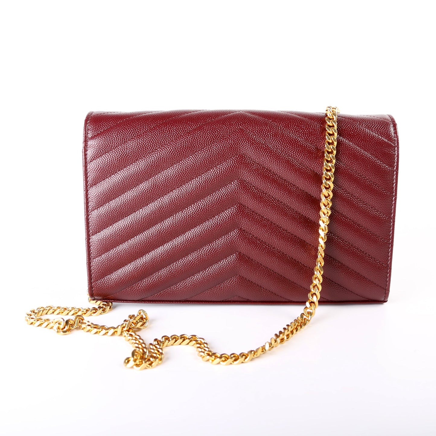 YSL Saint Laurent Grain De Wallet Bag Chain Travel Bag