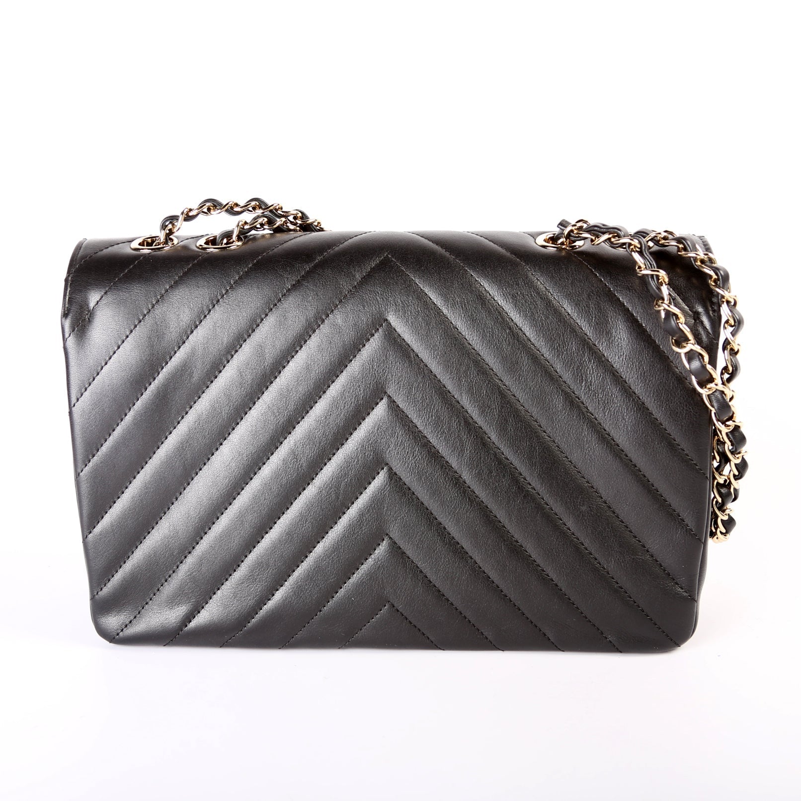 Chanel Statement Flap Quilted Chevron Calfskin 27M Handbag