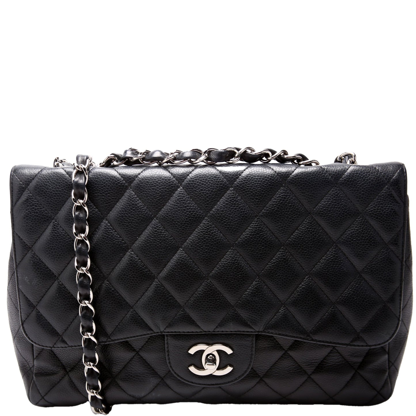 Chanel Classic Flap Jumbo Caviar 10-13M Handbag 10 13M