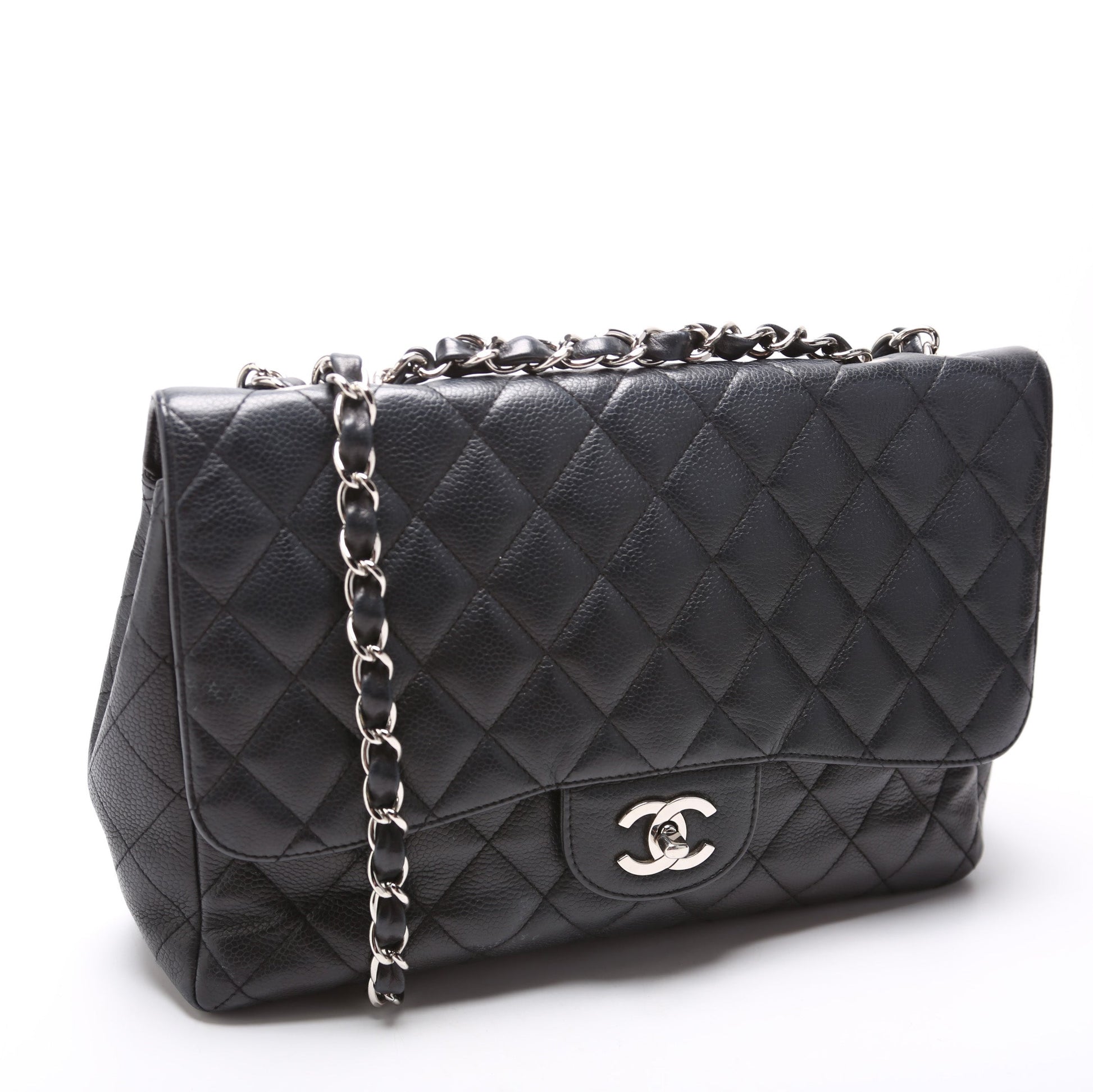 Chanel Classic Flap Jumbo Caviar 10-13M Handbag 10 13M