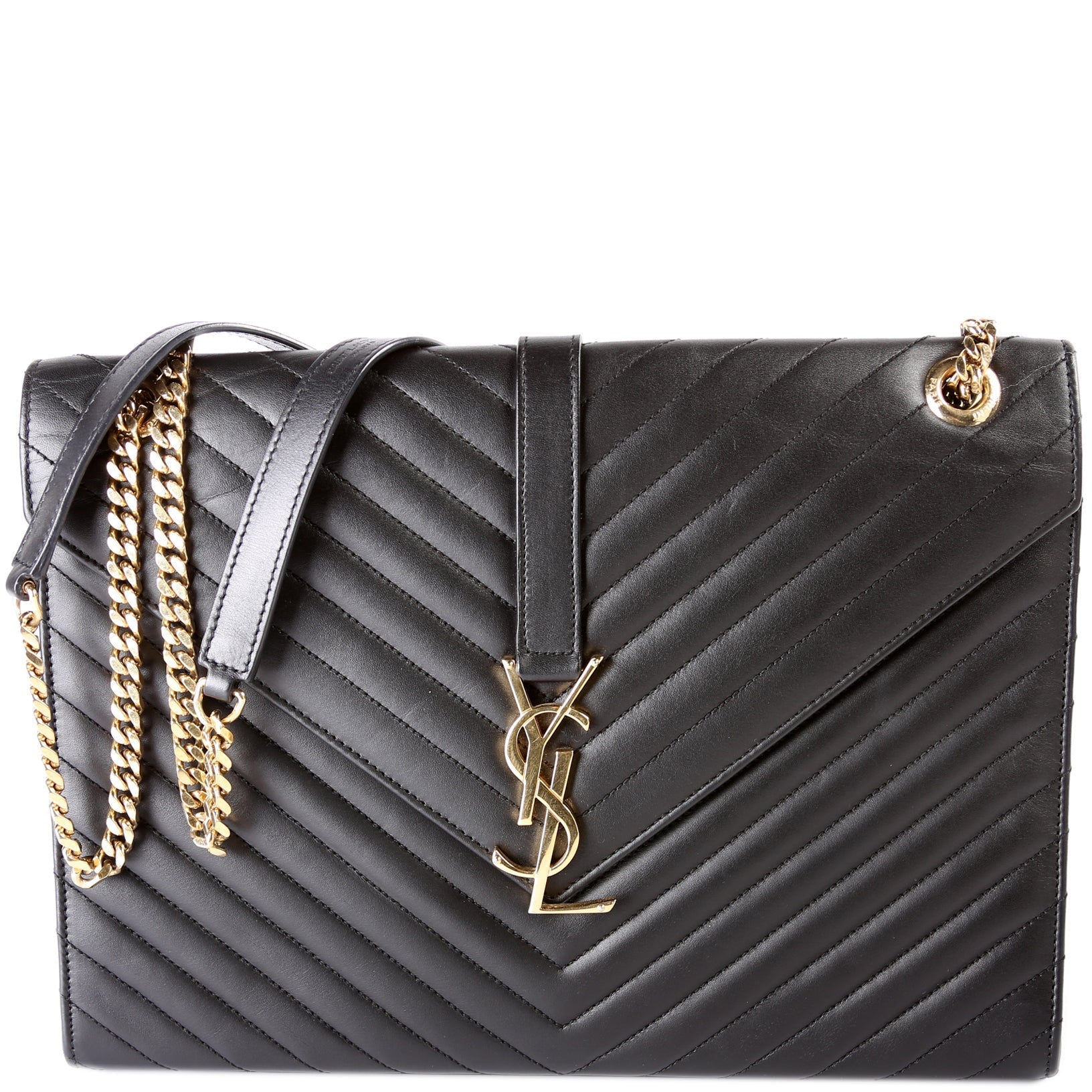 YSL Saint Laurent Saint Laurent Envelope Chevron Bag Large Travel Bag
