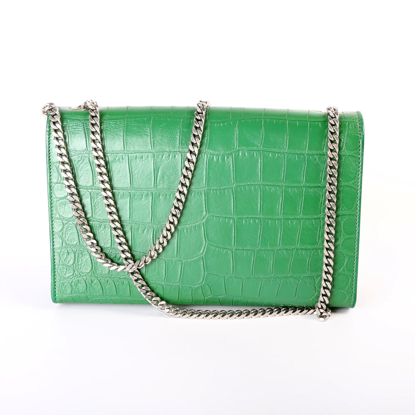 YSL Saint Laurent Kate Tassel Satchel Croc Embossed Bag Medium Travel Bag