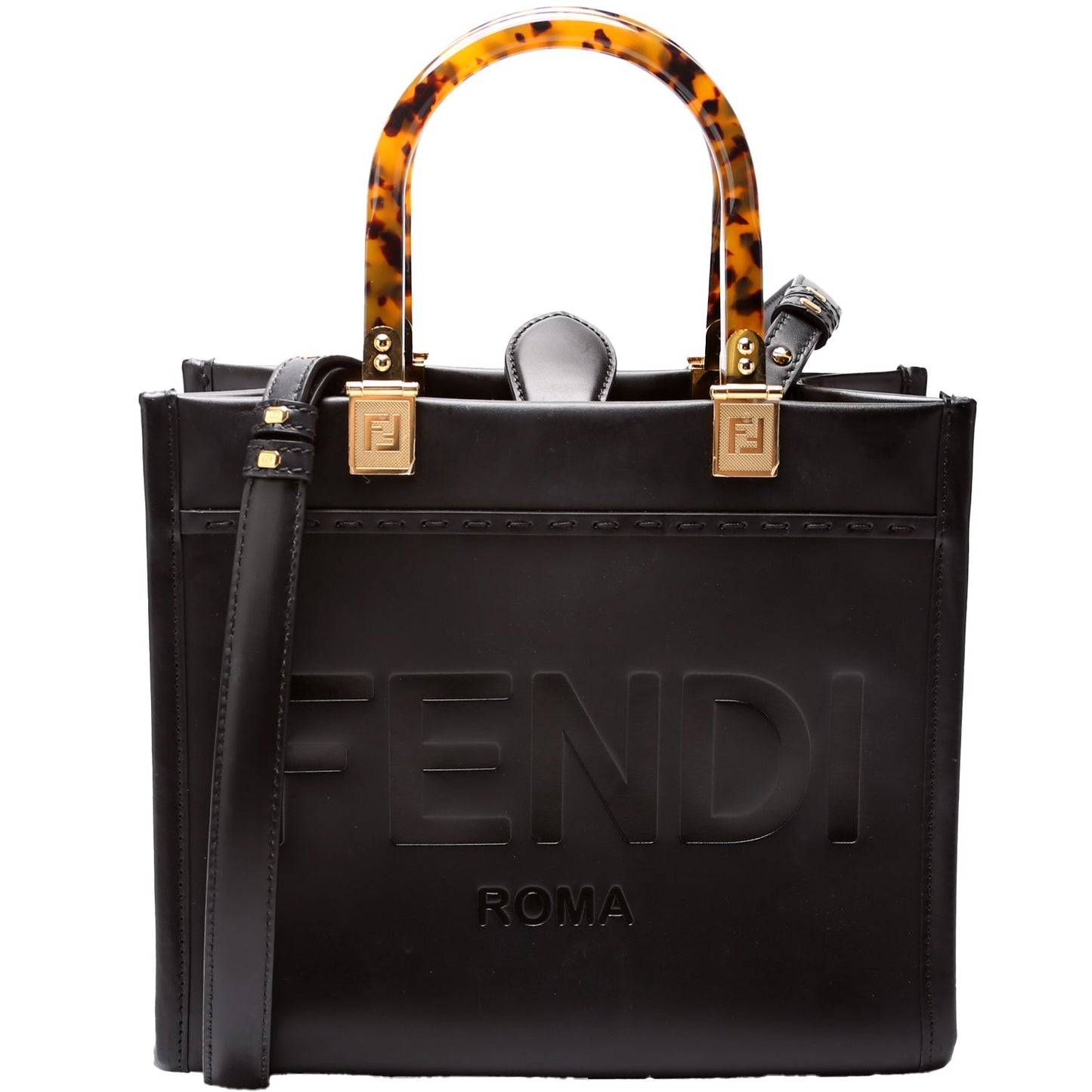 Fendi Sunshine Shopper Bag Leather Small Travel Bag